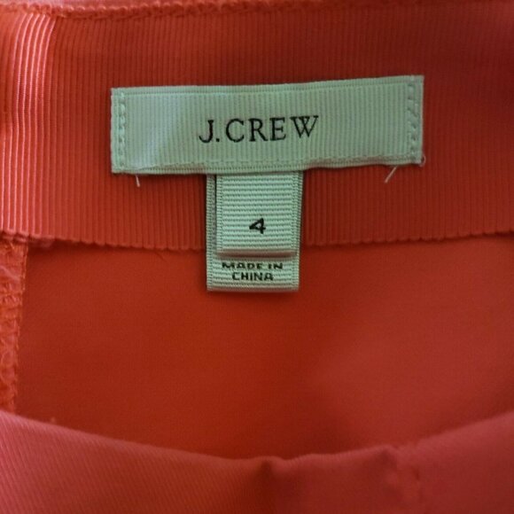 J. Crew 100% Cotton Coral Pleated Skirt Sz 4 - Picture 4 of 7